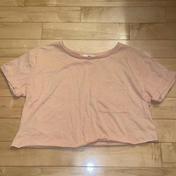 Salmon pink Vans cropped t-shirt - Picture 1 of 5